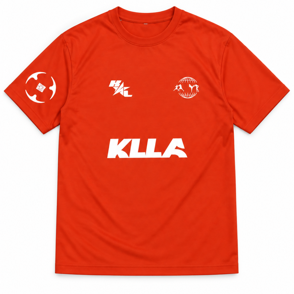KLLA Origins Performance Tee – (Orange Flame/White)